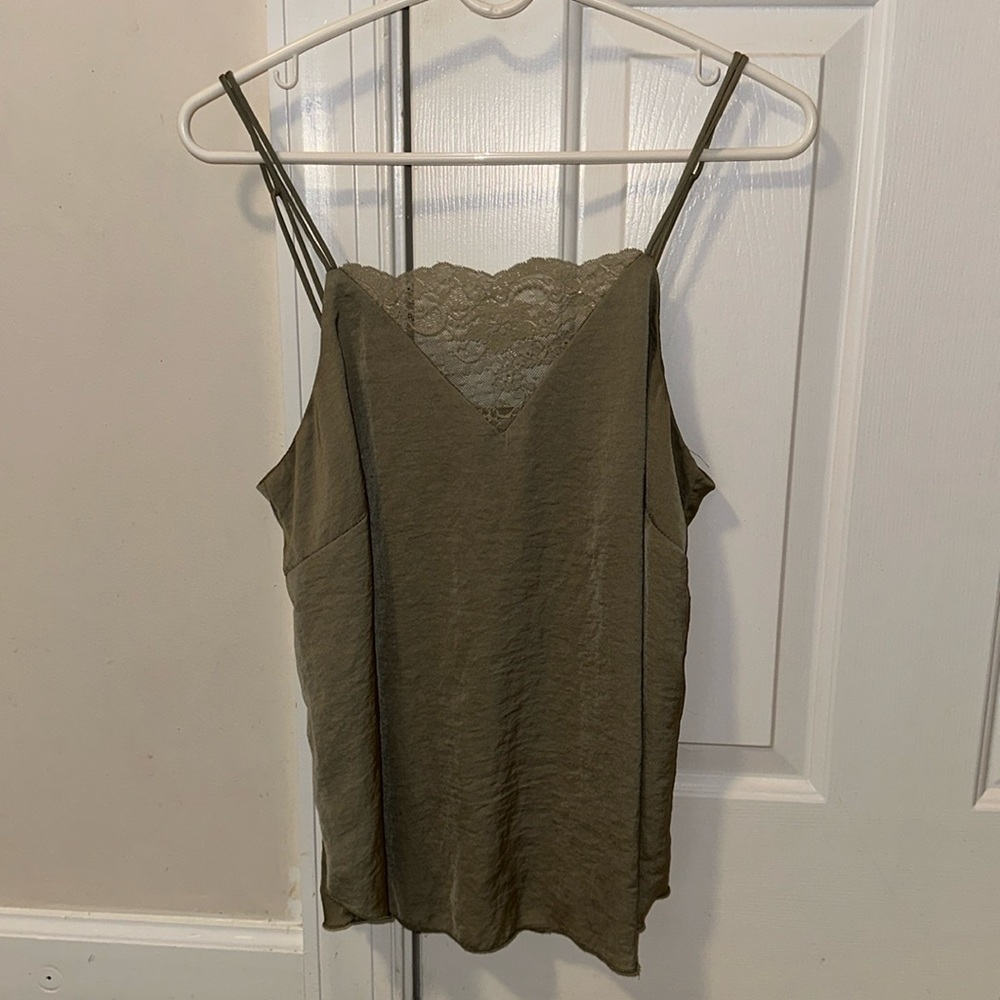 H&M satin lace front tank top